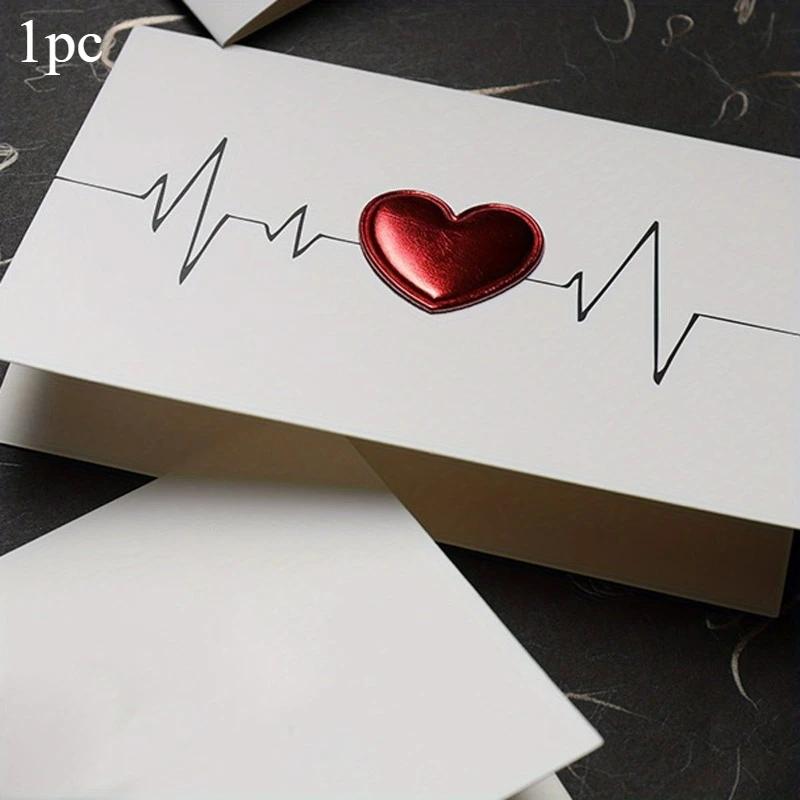 1pc 3D Leather Heart Card Greetings Cards Festival Party Invitation Card and Greeting Card for Wedding Anniversary All Occasions