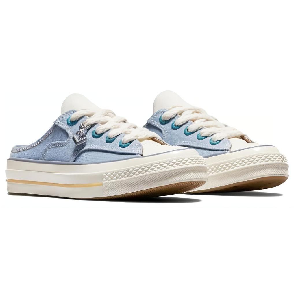 Converse Chuck 70 Mule White Blue Unisex Slip-On Casual Shoes A06803C
