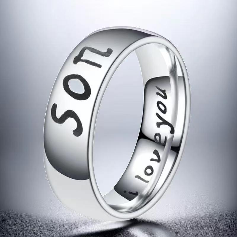 "Frosted Stainless Steel Couple Rings - Non-Fading Niche Design"