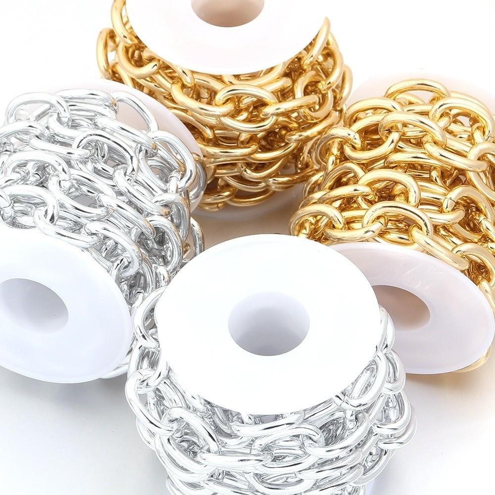 Polished Finish Aluminum Chain Silver/Gold Jewelry Chain Twisted Chain for Jewelry DIY Making