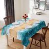 Nautical Ocean Sea Wave Waterproof Table Cloth for Table Decor Reusable Kitchen Dining Tablecloth Holiday Party Decorations