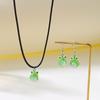 Cute Green Frog Dangle Earrings Necklace for Women Girl Funny Christmas Hat Animal Frog Earrings Party Holiday Jewelry Gifts