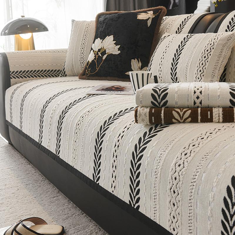 Sofa Cushion New Four-season Universal Light Luxury Chenille Cushion Cloth Towel Non-slip Straight Row Sofa Seat Cushion
