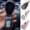 Mandark Bling Car Key Case,  Leather Crystal Rhinestone Vehicle Key Fob Protector, Automotive Smart Keychain Holder for Remote Key Fob, Universal