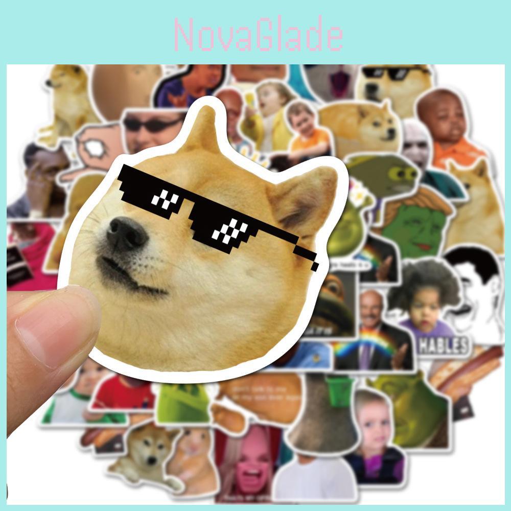 50-piece Waterproof Pvc Sticker Set With Unique Internet Celebrity Emoticon Designs