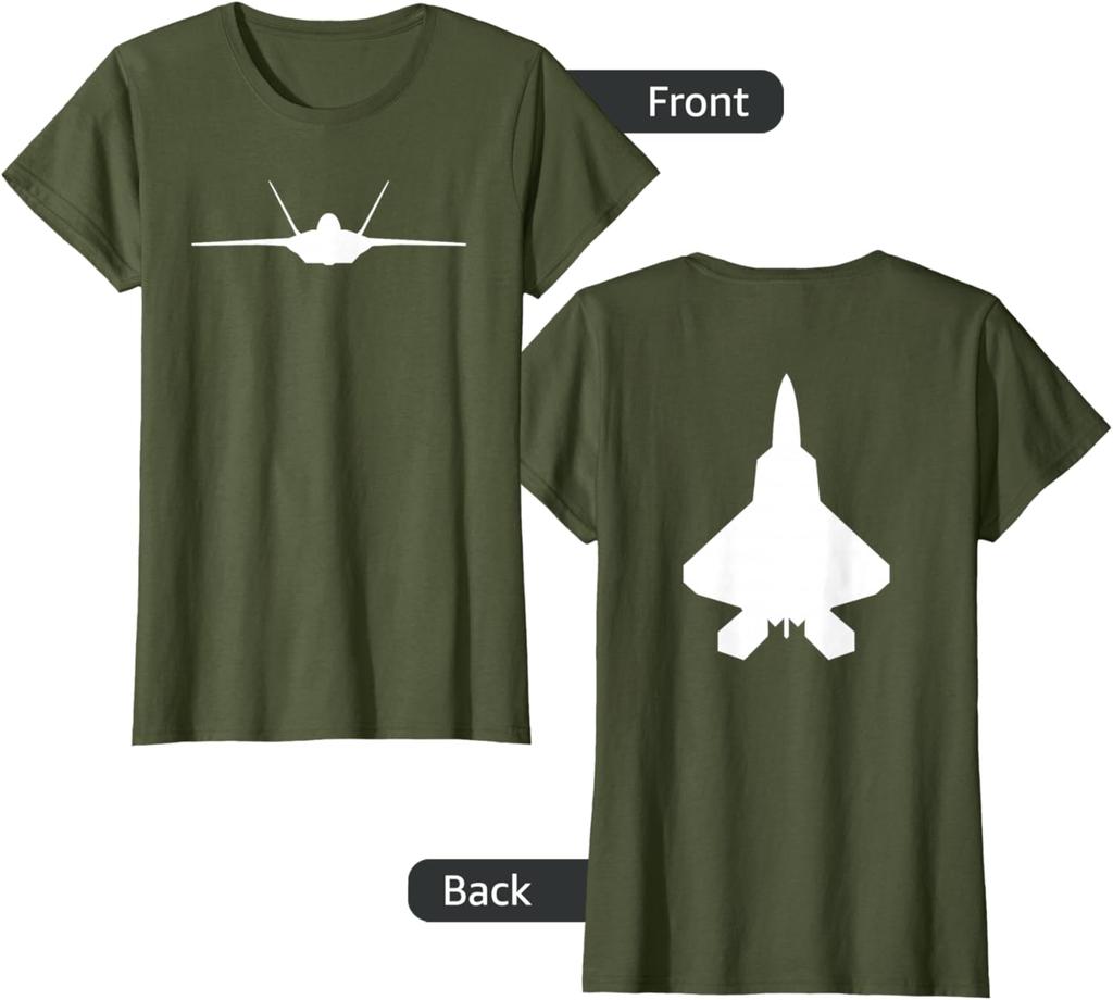 F 22 Raptor Fighter Jet Aircraft Silhouette T-Shirt Short Sleeve Casual 100% Cotton Shift
