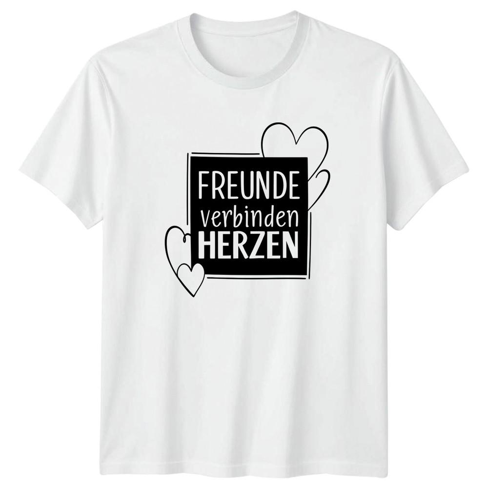 Freunde Verbinden Herzen TShirt GerUnisex Quote Friendship Gift For Him And Her S