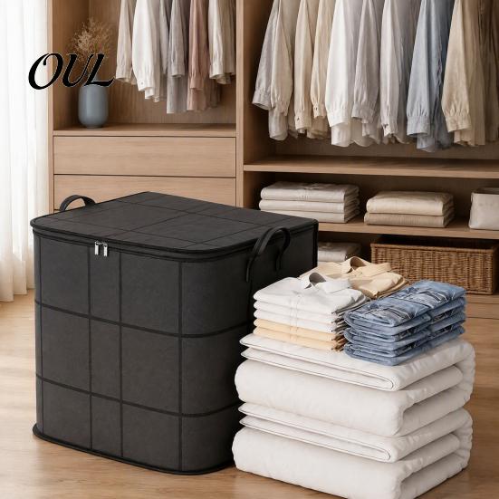 Large Capacity Moving Bags Storage with Reinforced Handles, Foldable Non-woven Fabric Organizer, Dorm Room Essentials Totes for Clothes And