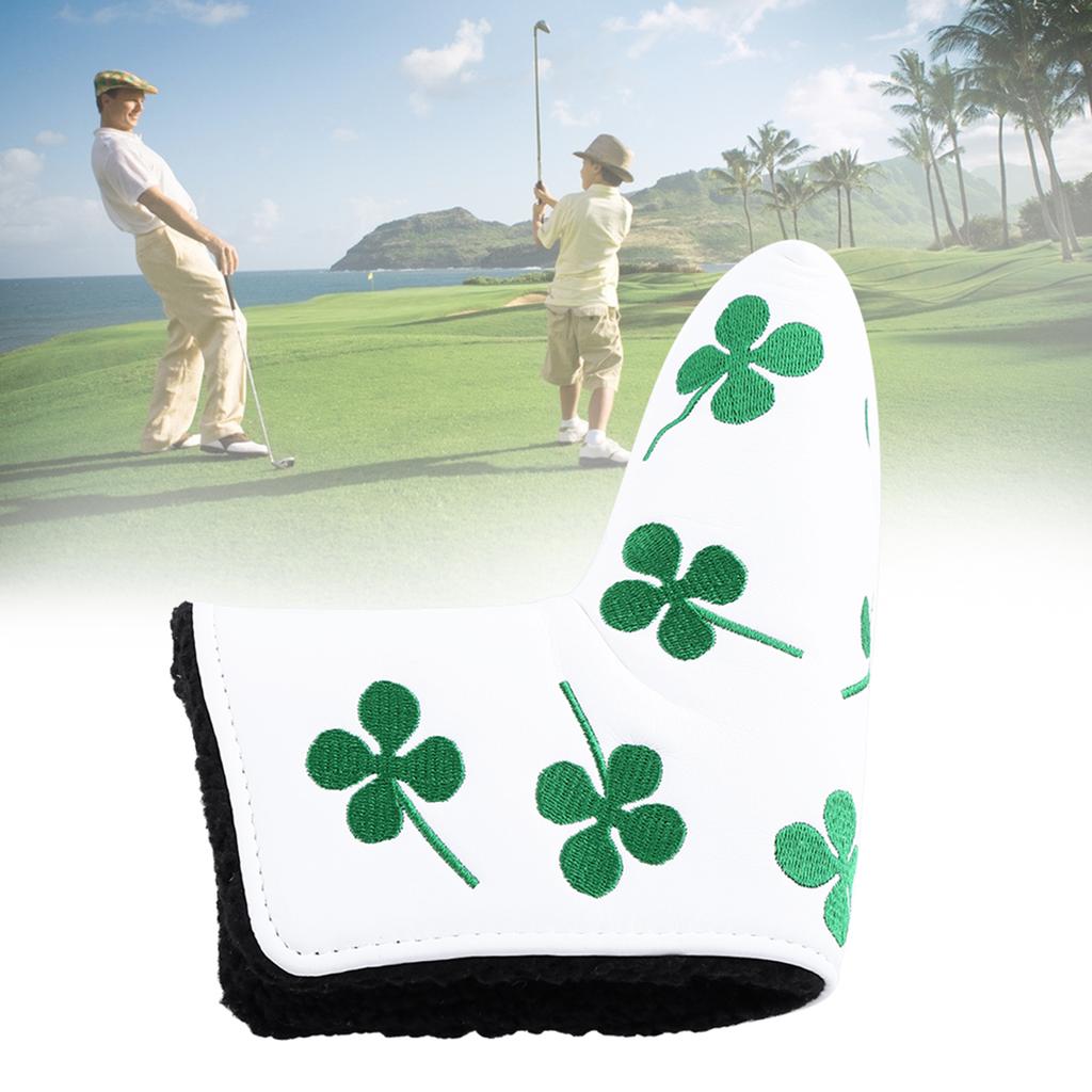 PU Putter Cover Four Leaf Headcover Accessory For Activity(black)