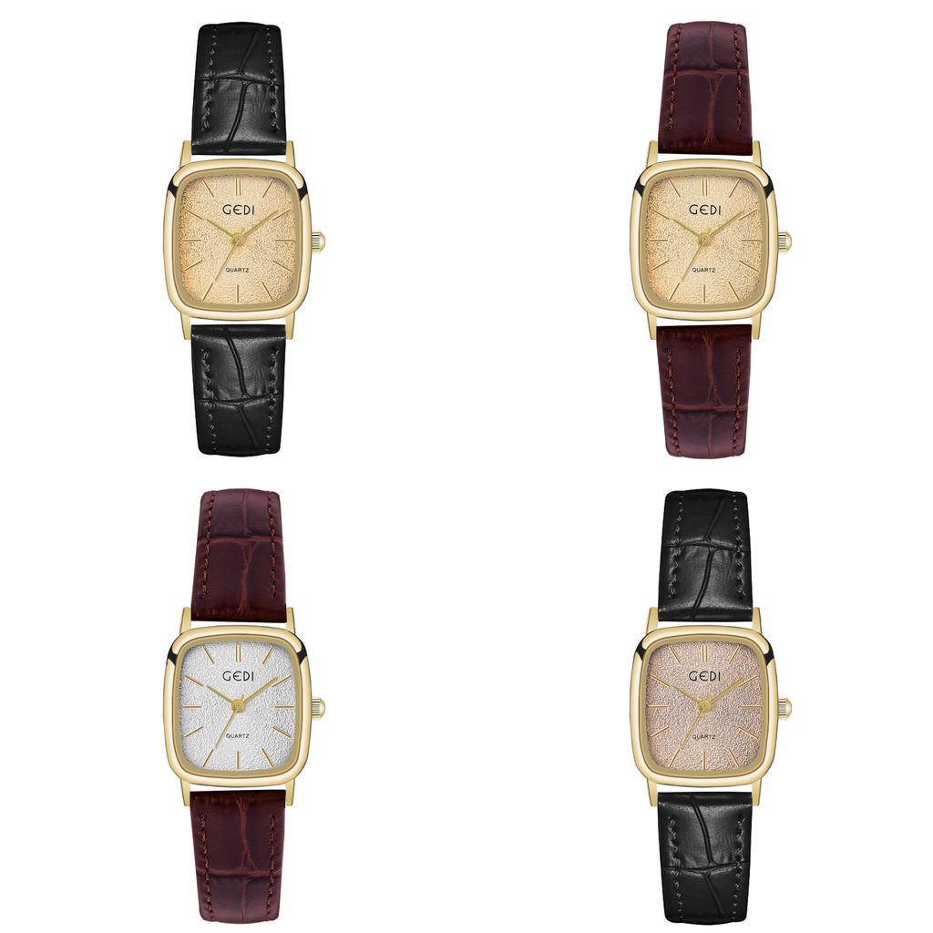 Womens Quartz Watch With Leather Strap Waterproof Retro Elegant For Casual Wear