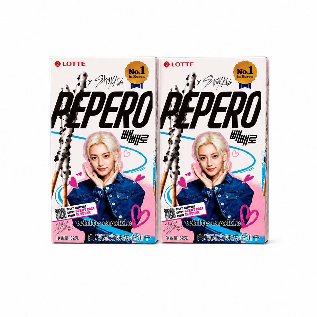 Lotte Pepero Cookie Crunch White Chocolate Biscuit Sticks 32g Boy Group Version Random Shipment