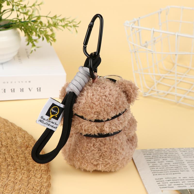 Creative Flash Camera Bear Keychain Pendant Cute Plush Doll Bag Ornament Couple Gift Gentleman Bear Keychain Pendant