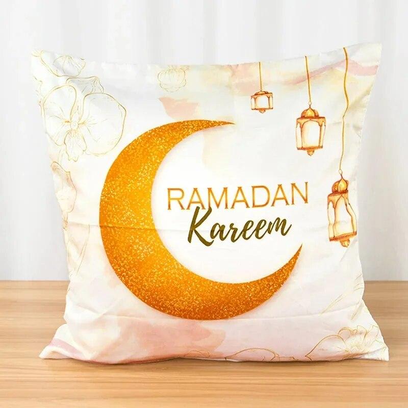 Eid Mubarak Home Decoration Pillowcases Islamic Ramadan Decoration Mosque Muslim Pillowcases Gift