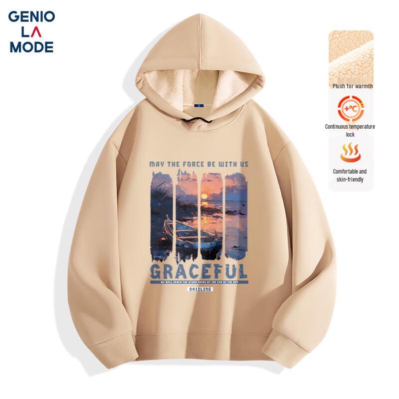 GENIOLAMODE Men's Winter Fleece Lined Hooded Sweatshirt