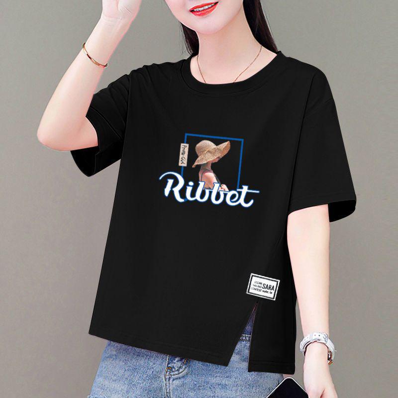 

Women s Pure Cotton Short Sleeve T-shirt - Summer 2025 Trendy Loose Fit, Plus Size, Printed Top Large