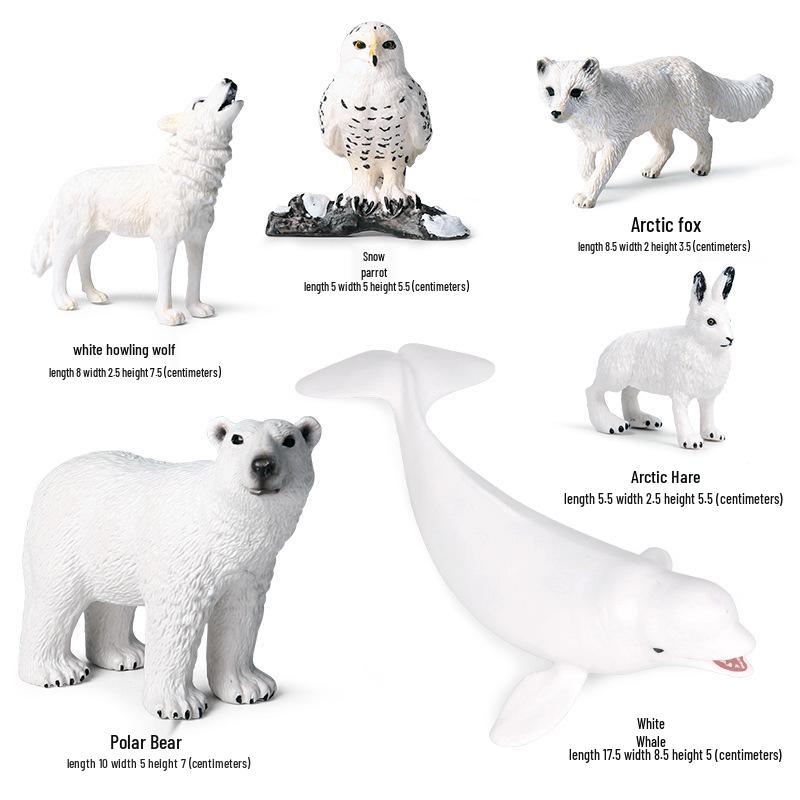 Polar Wildlife Animal Model Toy Set: Polar Bear & Penguin