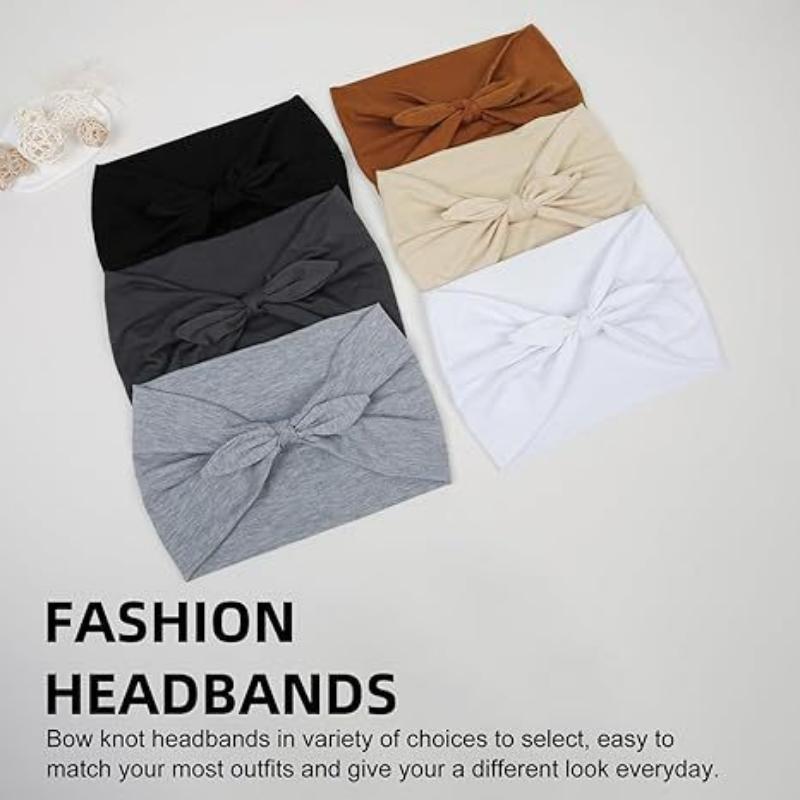 Knotted Rabbit Solid Color Elastic Ear Bow Headband Yoga Sports Headband Sweat-absorbent Antiperspirant Elastic Headdress