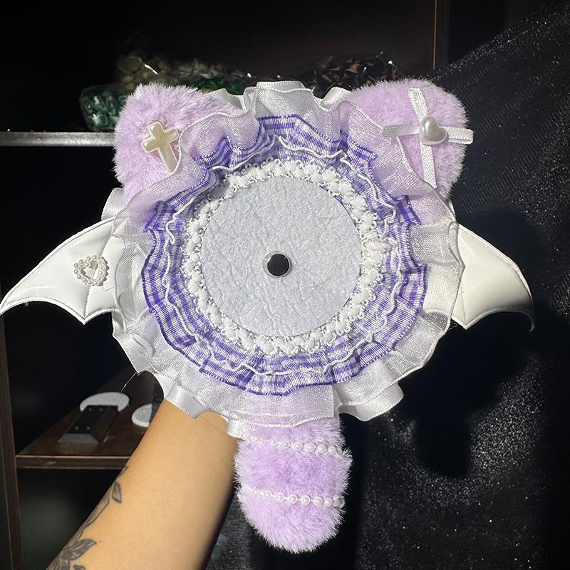 

Баджи-подставка с кружевной отделкой, Плюшевый, Длинный хвост, Уши, Итабаг, Держатель для значков, Лолита, Декор, Ручная работа, Подставка для значков, Защитный чехол для фотокарточек фиолетовый