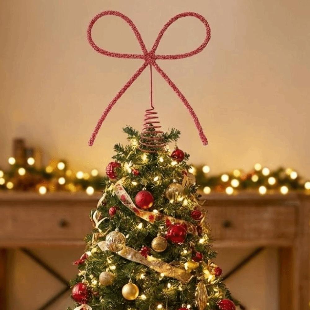 Metal Christmas Tree Topper Glitter Finish Tree Top Decoration Outdoor Decoration