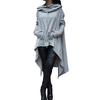 Womens S5xl Fashion New Plus Solid Color Long Hooded Sweater Sports Jacket