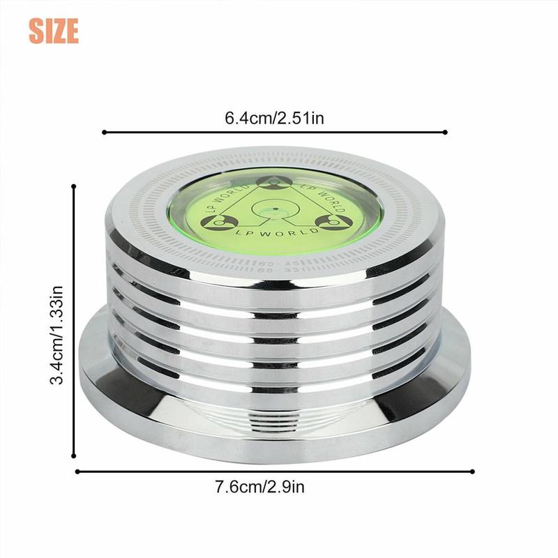 Universal 60Hz LP Vinyl Record Player Disc Turntable Stabilizer with Level Aluminum Alloy Weight Clamp Disc Stabilizer Record Weight Stabilizer for Vinyl LP Turntable Record Player Disc LP Vinyl Disc