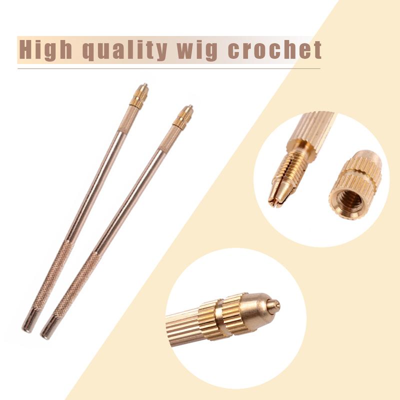 Detachable Metal Ventilating Needle For Lace Wig Making 1pc Brass Holder And 4 Sizes Repair Needles Hair Extention Tools