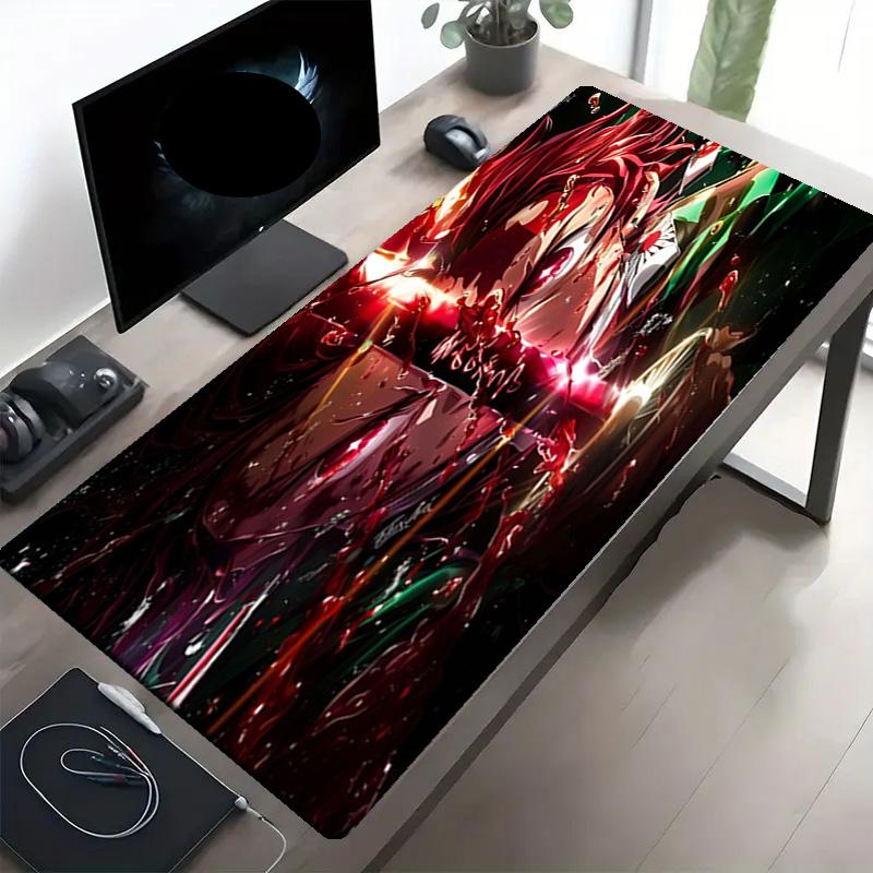 Demon Slayer Print Mouse Pad, Anti‑Slip Desktop keyboard Mat, for PC Laptop Gaming Working Daily Use, Cool Festival Surprise Gift