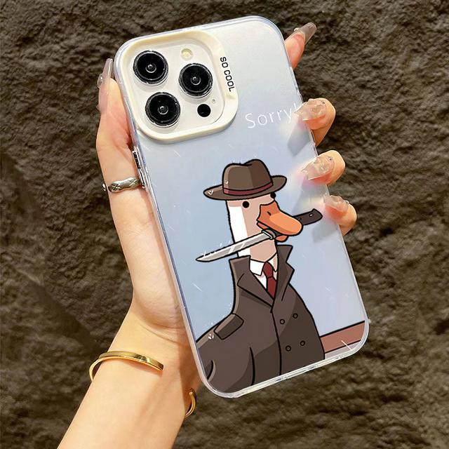 

Mr. Duck Bite Dagger Phone 15 14 13 12 11 Pro Max For iPhone 16 Case Cover Funda Bumber Shell for iPhone 16. білий