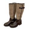Zhang Ruonan high long Martin boots women's new thick-soled color matching stacked pants tube knight long boots