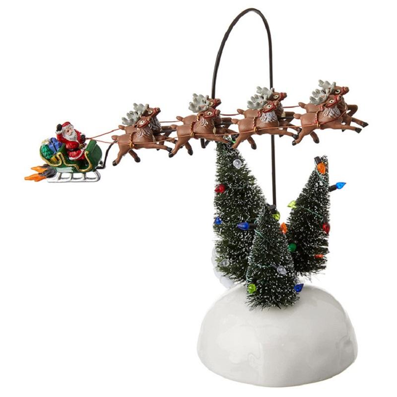 Christmas Luminous Resin House Santa Claus Car House Rural Holiday Garage Decoration Desktop Decoration Statue Christmas Gift