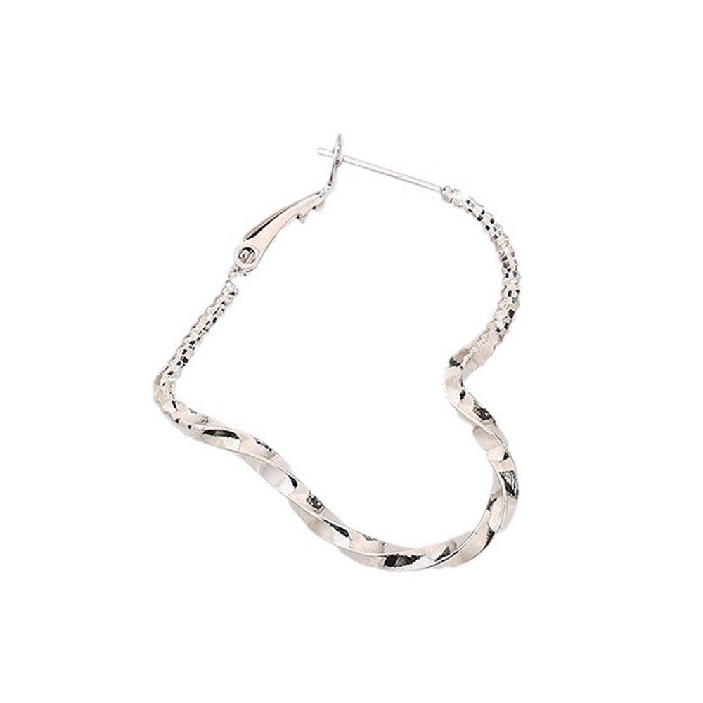 Twisted Line Love Big Earrings Splicing Irregular Exaggerated Ear Buckle Creative Sense Hollow Twist Heart Earrings Women