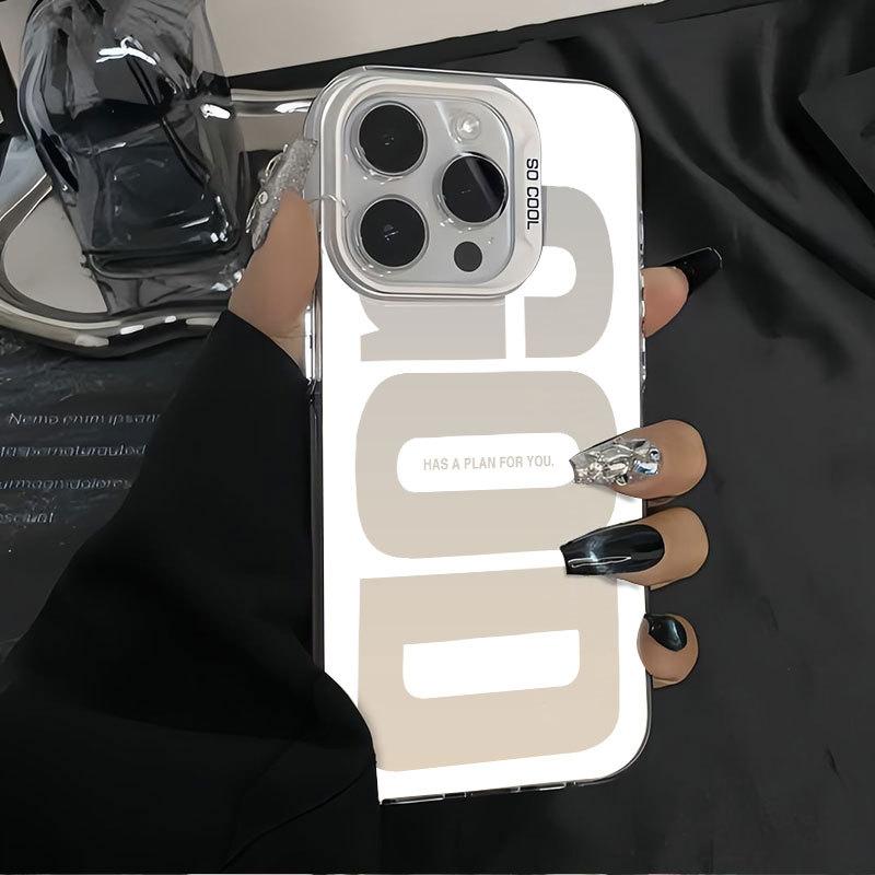God Letter Print Creative Retro Hard Protective Phone Case For Apple Iphone