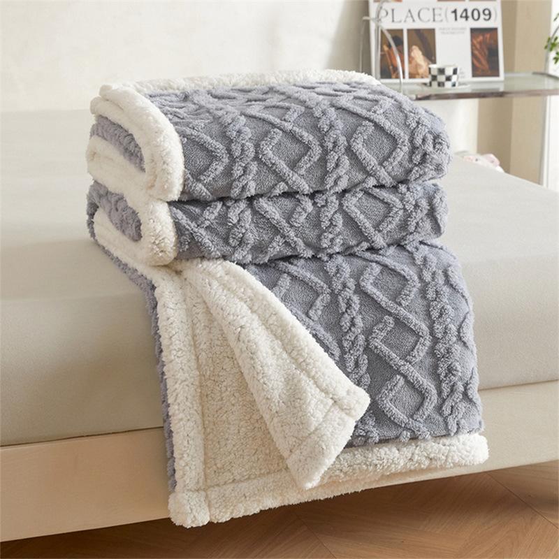 Dicke Warme Fleece-Kuscheldecke Extra Weich Flanell Karomuster für Couch Sofa Ganzjahres-Gemütlichkeit für Bett Homeoffice Geschenk