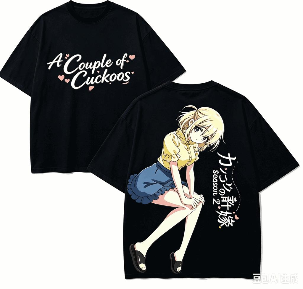 A Couple of Cuckoos Anime Lover T-shirt Harajuku Cotton New Model Oversized Unisex High Street