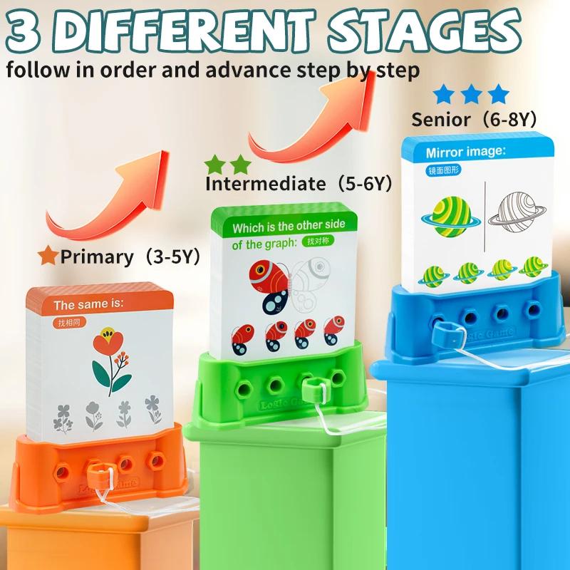Logic Key Card Games Color Shape Matching Puzzle Game for Kids Logical Thinking Training Parent-child Interactive Game Toy