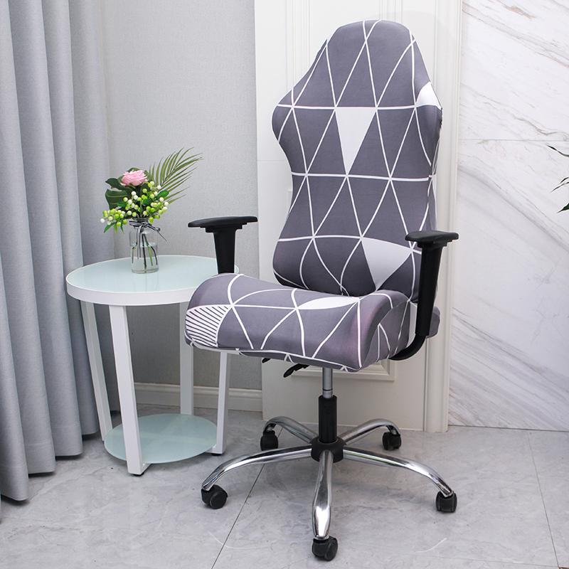 1 Pcs Office Computer Gaming Chair Covers Stretch Armchair Gamer Seat Cover Flower Printed Racing Desk Rotating Slipcovers