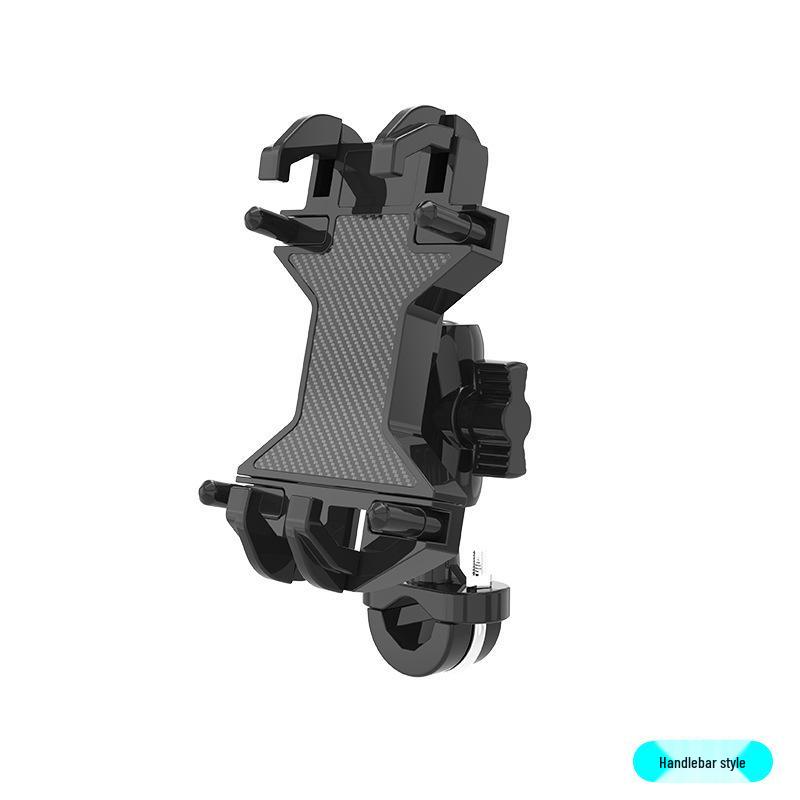 Motorcycle Phone Navigation Silicone Shock Absorption Holder with U- and Y-shaped Brackets