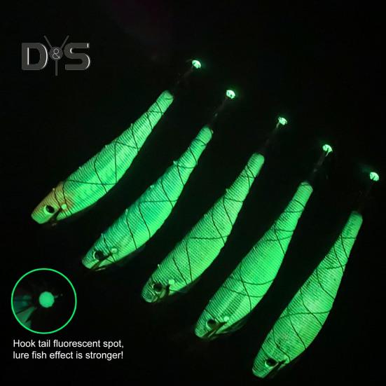 12CM/13G Luminous Shrimp Bait with Squid Jig Hook Realistic Bionic Artificial Lure Saltwater Freshwater Bass Walleye Trout Fishing Accessories