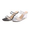Strass Sandalen Damen Sommer Neue Sexy Kristall Transparente Schuhe mit hohen Absätzen Keilabsatz 1098 Serie 6cm LFD