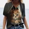 Women's Round Neck Short Sleeved T-Shirt With 3d Fashionable Printing