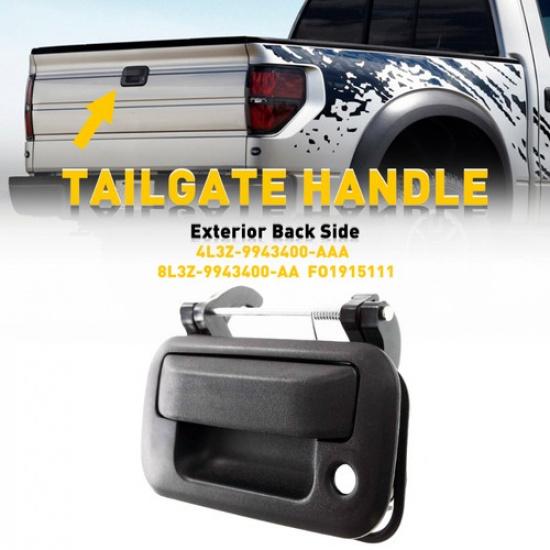 Tailgate Handle For 2004-2013 Ford F-150 With Textured Keyhole Black Exterior