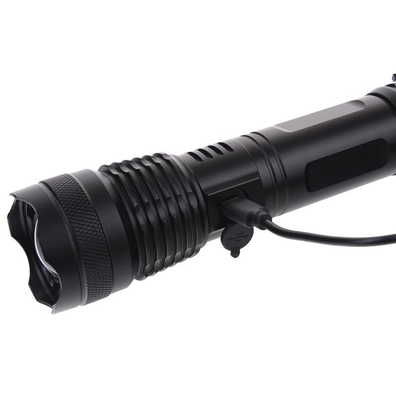 Tactical Flashlight Led Rechargeable Zoom Usb C Survival Gift 1000Lm