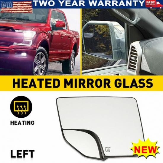 Driver LH Mirror Side Glass Heated Fit Ford 2015- Pickup F150 FL3Z17K707L