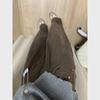 Women's High-Waisted Dark Brown Wide-Leg Jeans for Autumn and Winter - Loose, Casual, Straight, Floor-Length Pants