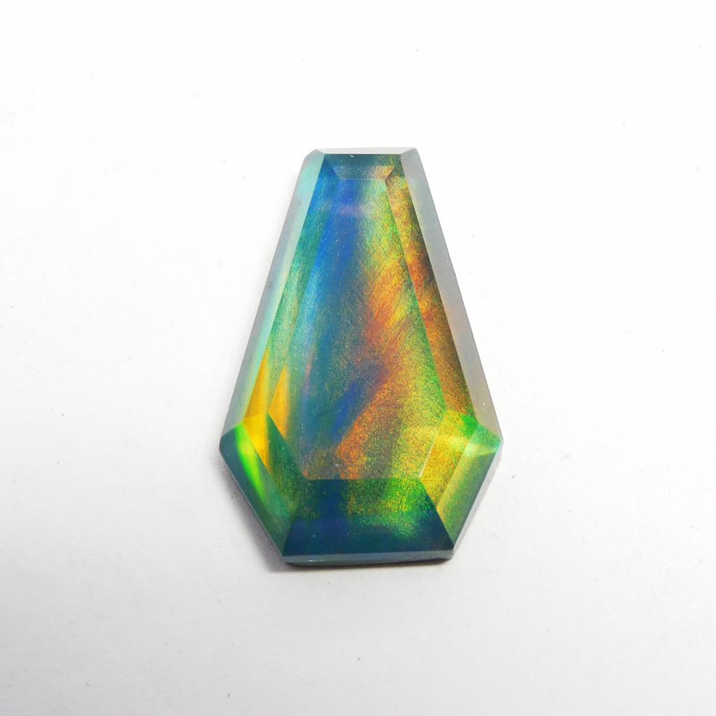 Lab-Created Opal Loose Gemstone Doublet 12.95 ct Fancy Cut Multi Color for Jewelry Making and Crafts