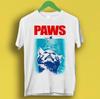 Paws Jaws Cat Design Meme Gift Tee Gamer Cult Movie Music T Shirt