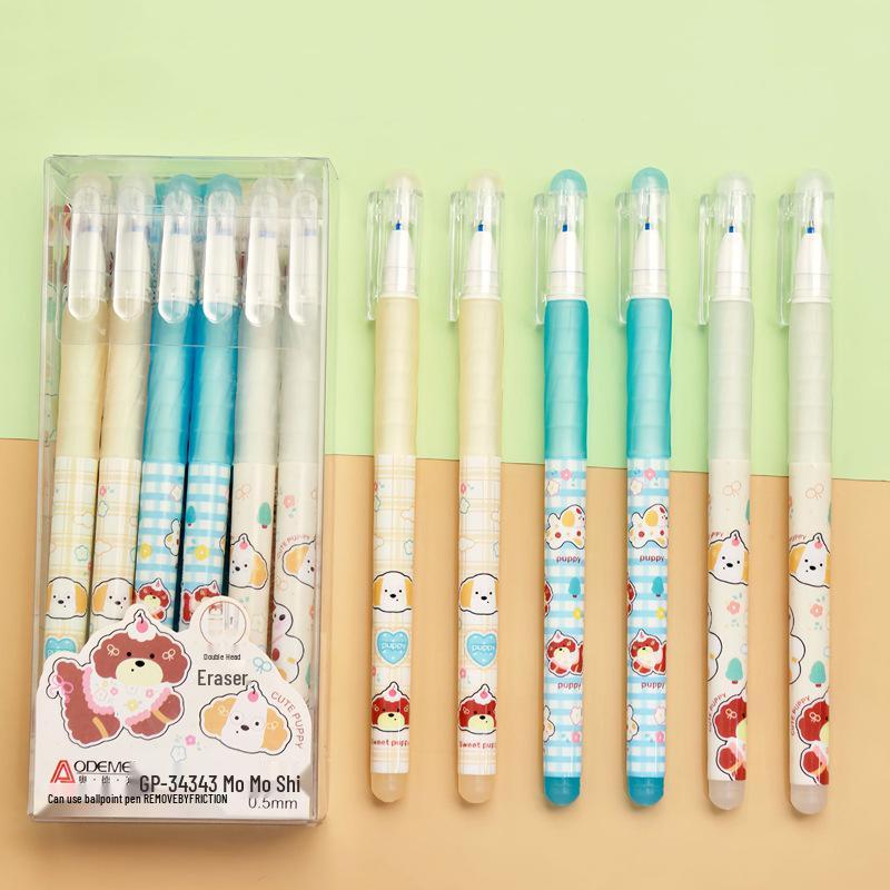 Momo Le Cartoon Erasable Gel Pen for Students - 0.38/0.5, Boys & Girls Style.
