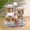 Commercial Acrylic Condiment Bottle Set with Gold Rim