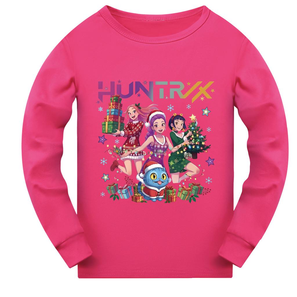 5084 Kids Girls Christmas New Year Rumi Zoey Mira Super Star Print Long Sleeves T-Shirt