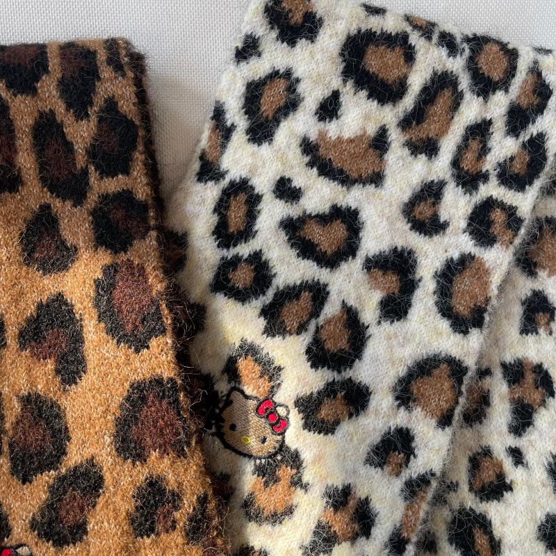 Koreanischer Süßer Leopardendruck Plüschschal für Kinder - Warmer Herbst/Winter Nackenschutz
